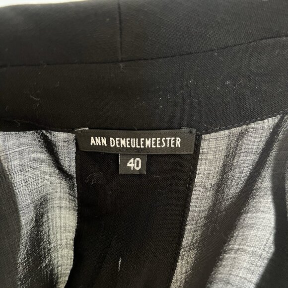 Ann Demeulemeester Vest S Women Black Wool Semi Sheer Button Collar Waistcoat 40 - Picture 5 of 8